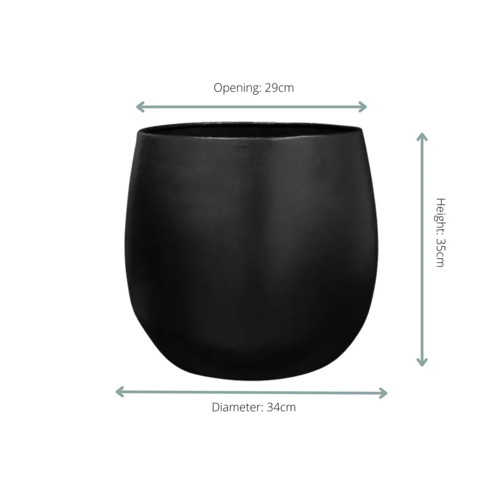 𪴠Pot Stijn Zwart â D34 x H35 cm Everspring