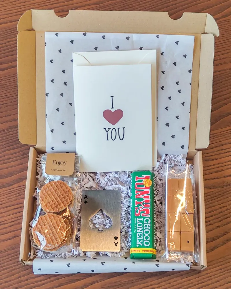 Valentijnscadeau pakket Voor hem🃏