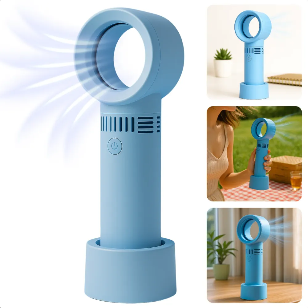 Cheqo® Draagbare Handventilator - Draagbare Ventilator - Bureau Ventilator - Tafelventilator - Waaier - Bladloze Ventilato...