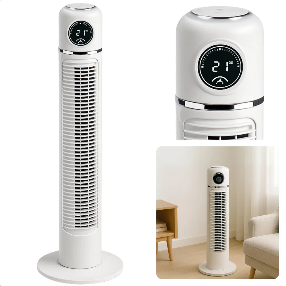 Cheqo® Torenventilator - Ventilator - Fan - Airco Alternatief - Kolomventilator - Stille Ventilator Slaapkamer - Met Afsta...