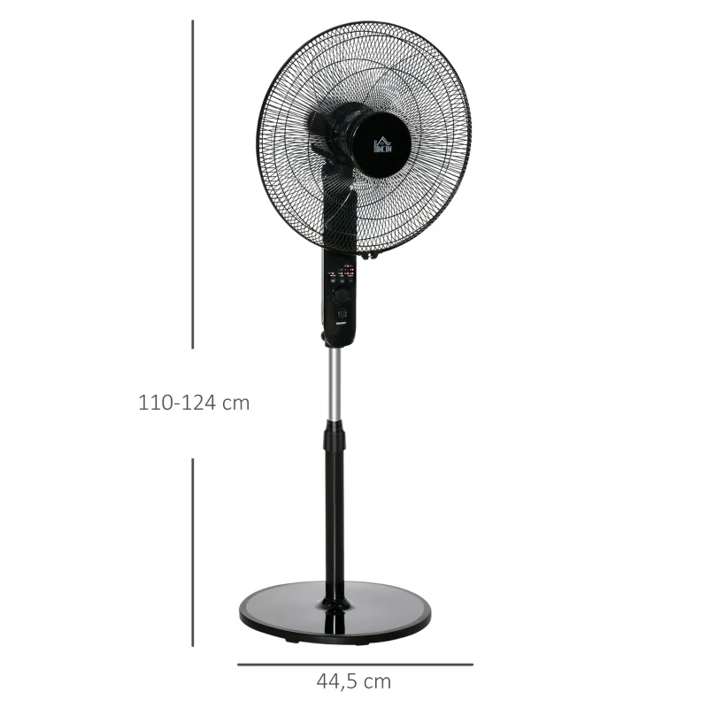 Nancy's Malhou Staande Ventilator - Statiefventilator - 3 Snelheden - Timer - Afstandsbediening Aosom