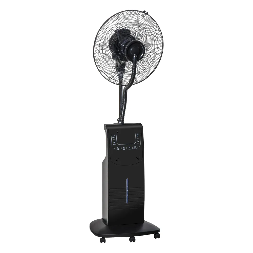 Nancy's New Haven Statiefventilator - Mistventilator - LED-Paneel - 3 Krachten en Snelheden - Zwart Aosom