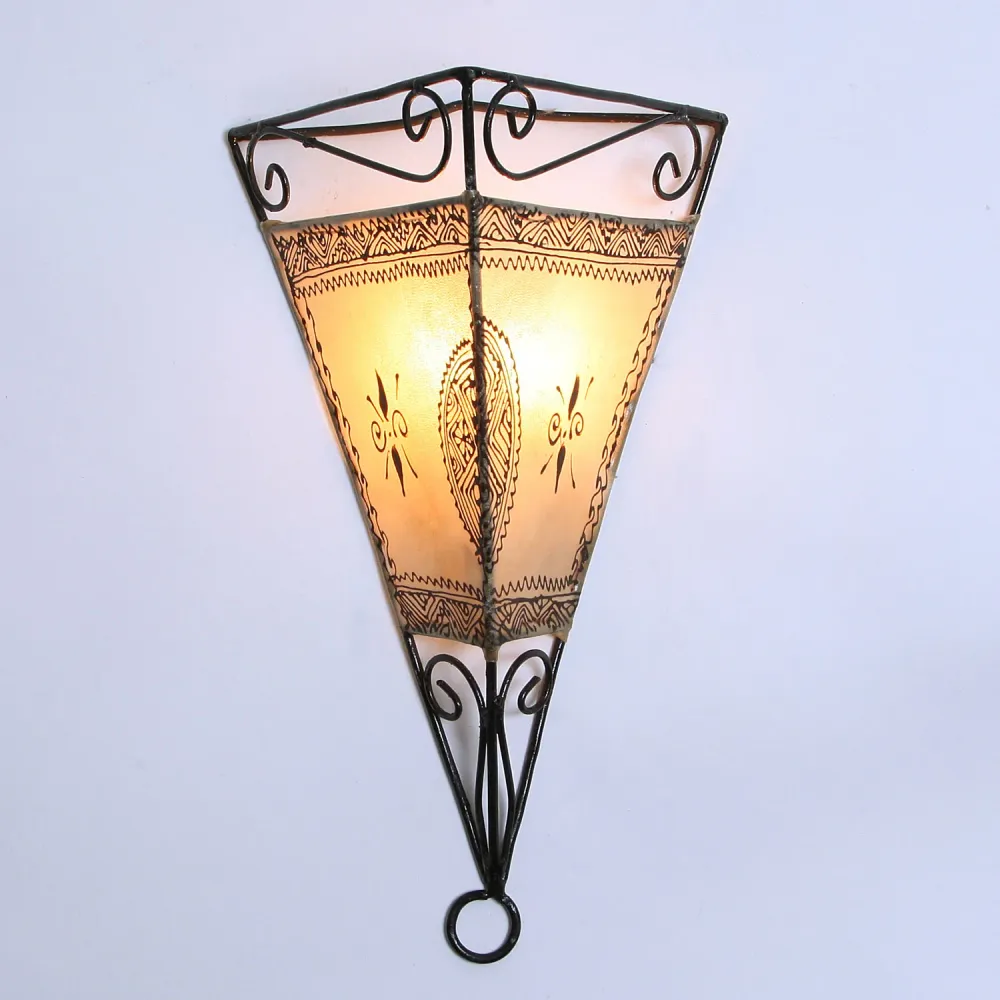 Leren wandlamp Emrah Naturel