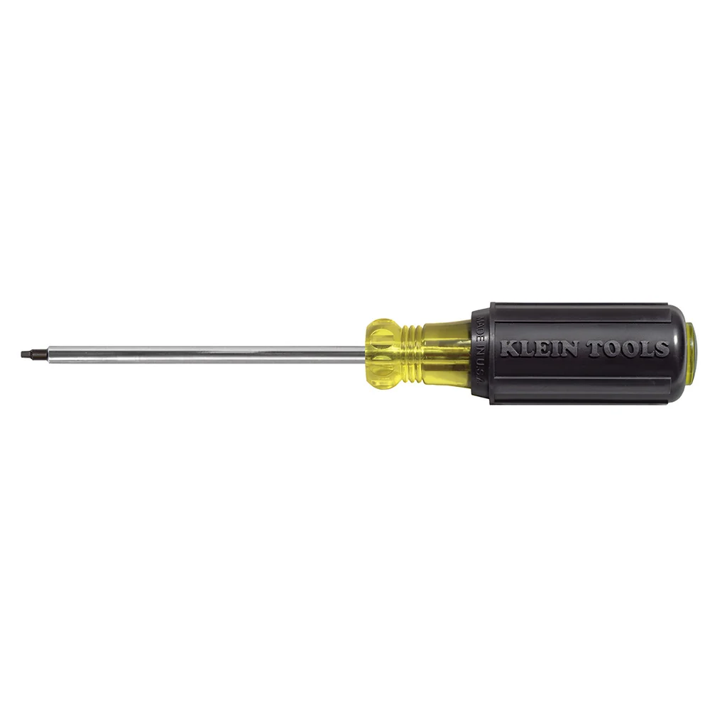 KLEIN TOOLS Screwdriver, #1 Square Recess Tip, 4-Inch Shank