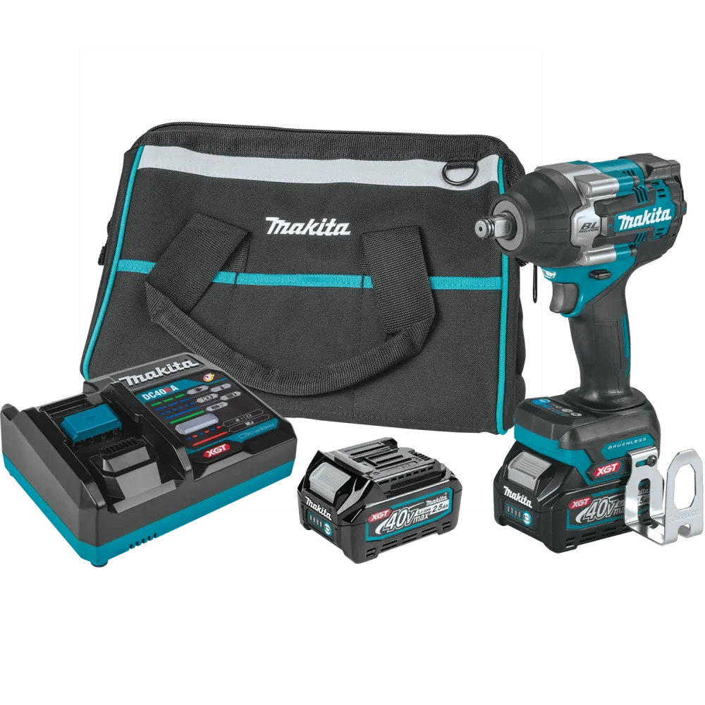 MAKITA 40V MAX XGT® 4‑Speed Mid‑Torque 1/2" Sq. Drive Impact Wrench w/ Friction Ring Anvil Kit