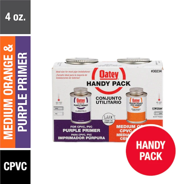Oatey Handy Pack 4-fl oz Paars and Orange CPVC Cement and Primer