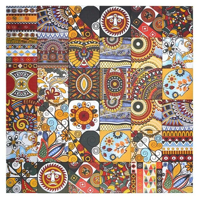 Zelfklevend mozaïek Vierkant SAM 4XAU01 - 30,5 x 30,5 cm, Aluminium, Meerkleurig met CE-Keurmerk