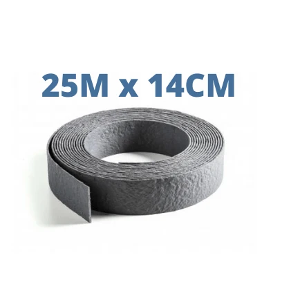 Ecolat opgerold Grijs - 25M x 14CM x 0.7CM - ECOO vijverrand