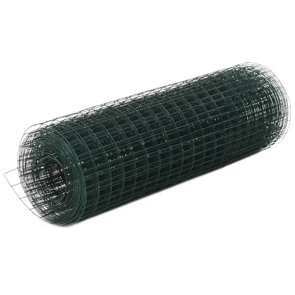 Kippengaas 10x0,5 m staal met VINYL coating groen