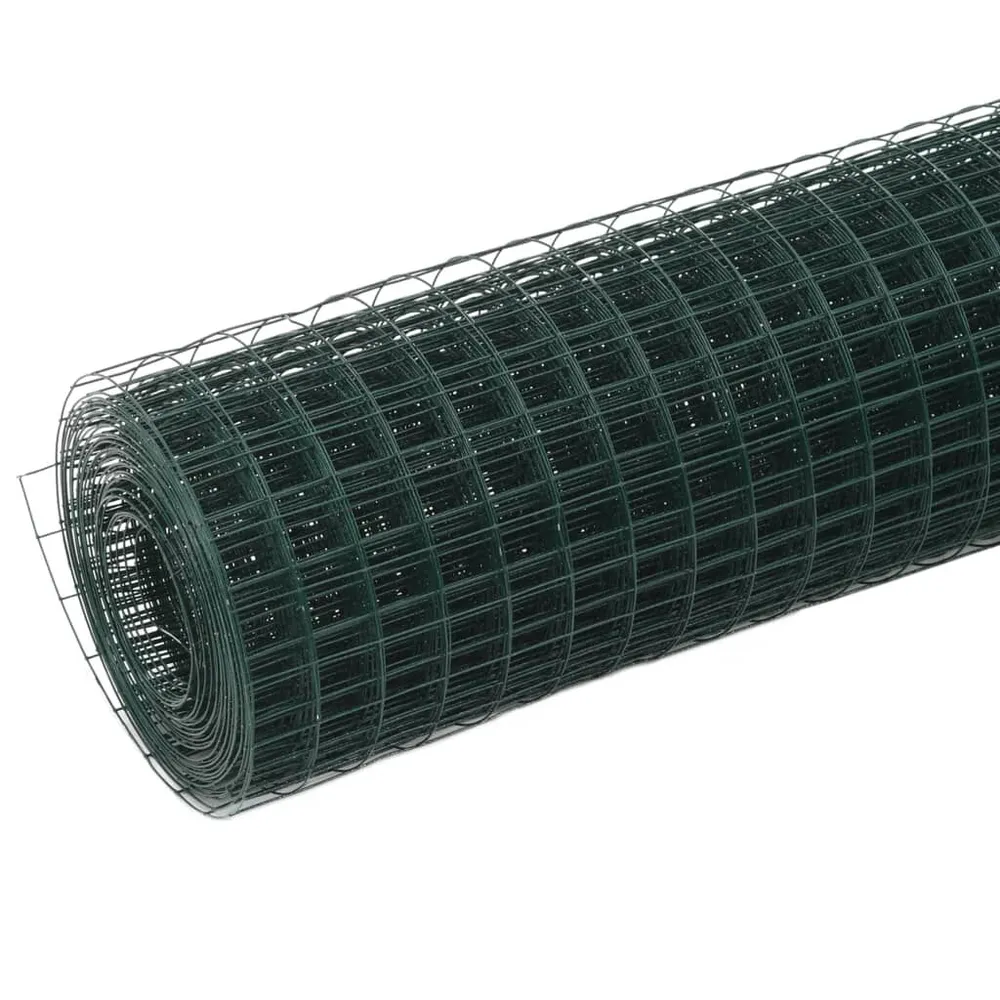 Kippengaas 10x0,5 m staal met VINYL coating groen