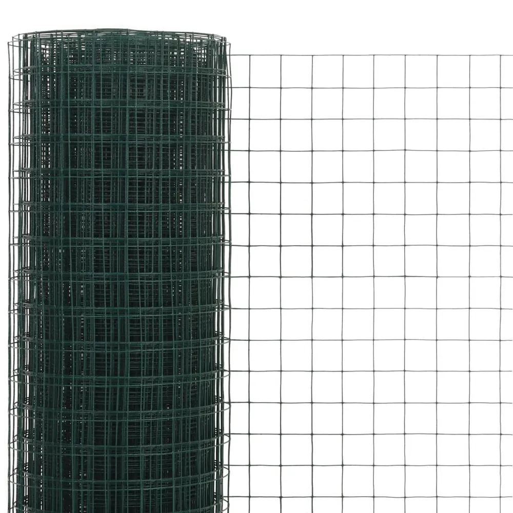 Kippengaas 10x0,5 m staal met VINYL coating groen