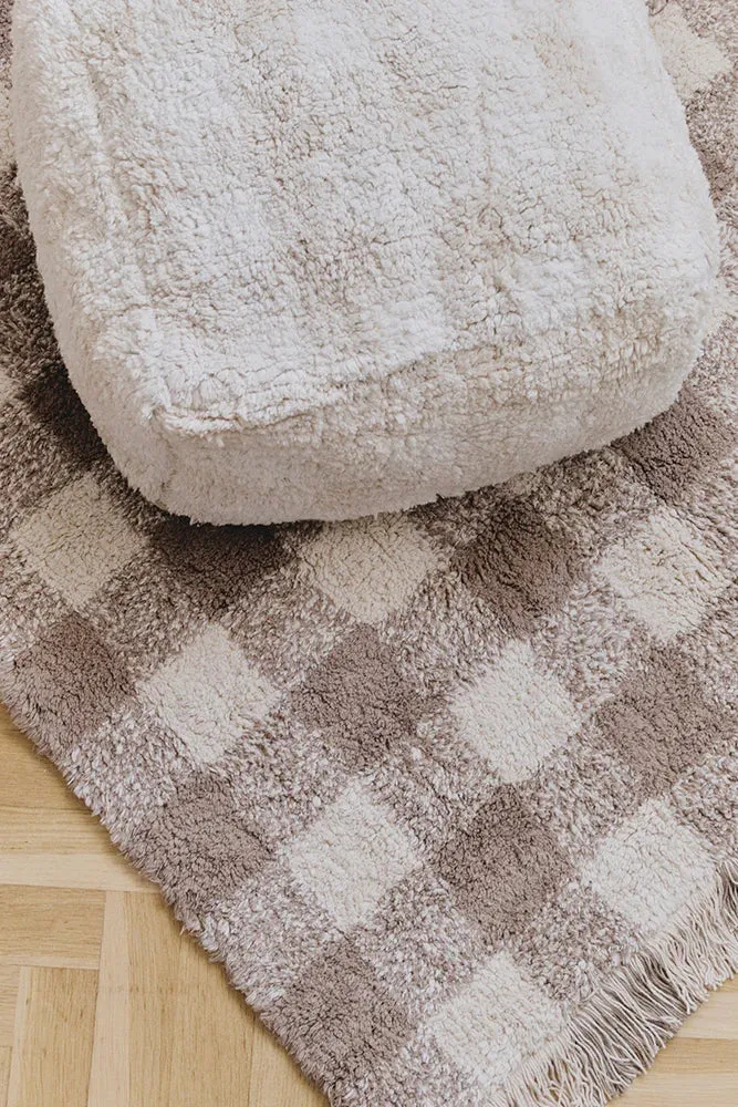 Lorena Canals Wasbaar Vloerkleed - Vichy Marron - Ruitpatroon - 150x180cm