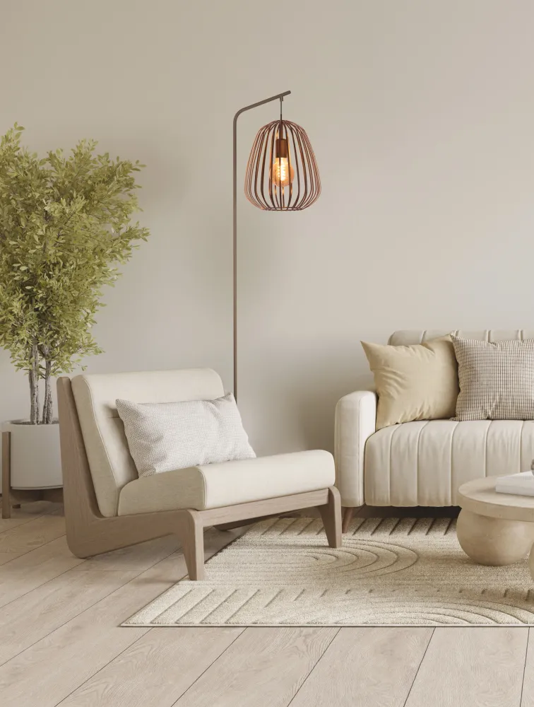 EGLO vloerlamp Espinal - e27 - h 170 cm - brons - staal