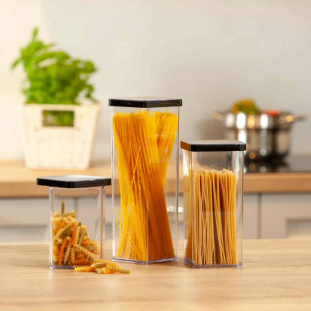Set voorraadbussen LOFT Zwart (6-delig)