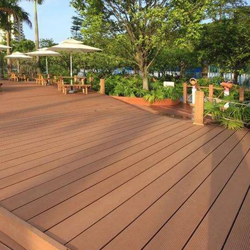 Deck Plank Interlocking Wood Stripe Pattern Outdoor Flooring Deck Plank 5-Pack 3-delige Set