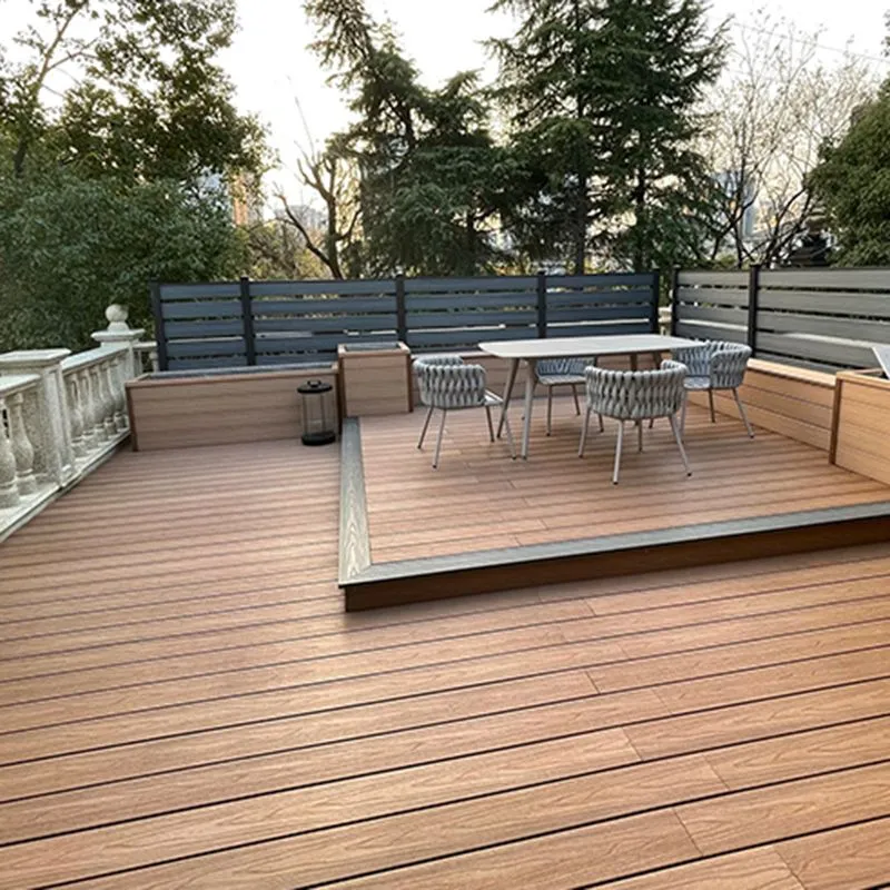 Outdoor WPC Flooring Rectangle Eigentijds Style Nail Wood Flooring Light