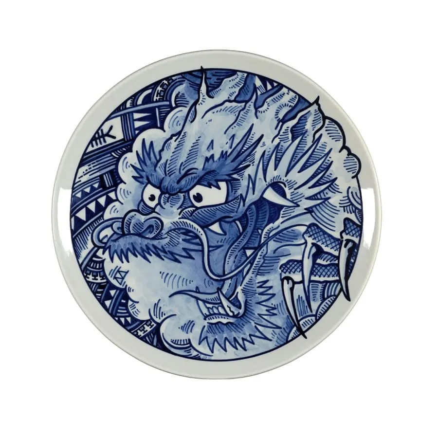 Royal Delft Schiffmacher Blue Tattoo bord Tribal Dragon 28cm