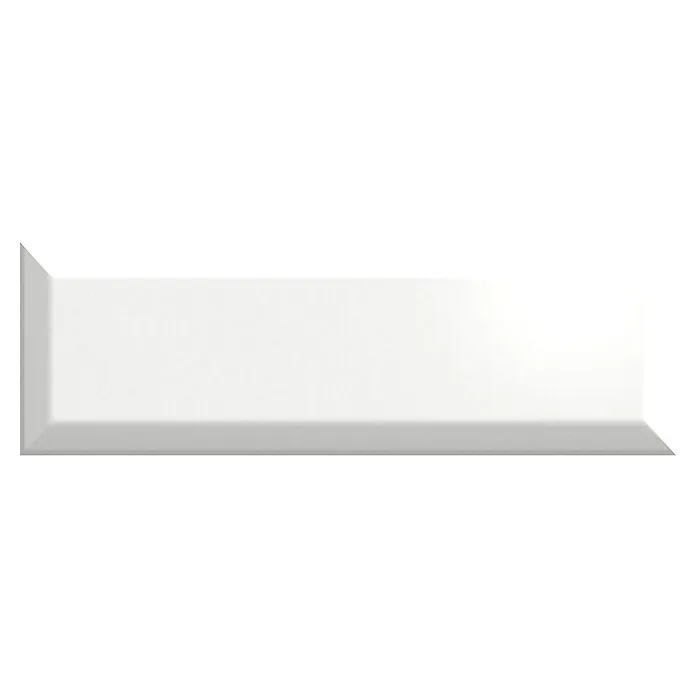 Decocer Cinca Wandtegel Tiffany diamond glossy white - 10 x 30 cm, Wit, Glanzend
