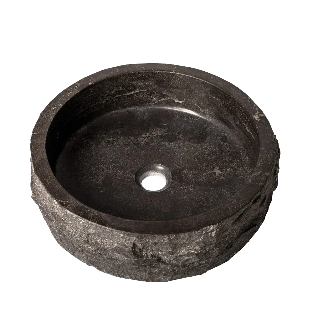 Dolphin | Raw | Waskom | Rond | Hamerslag | 40x12 cm | Hardsteen gezoet