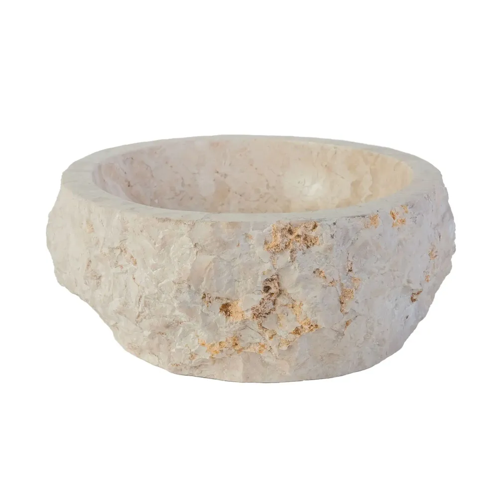SaniSupreme TerraForma Crème Marble waskom 30-35x15 cm