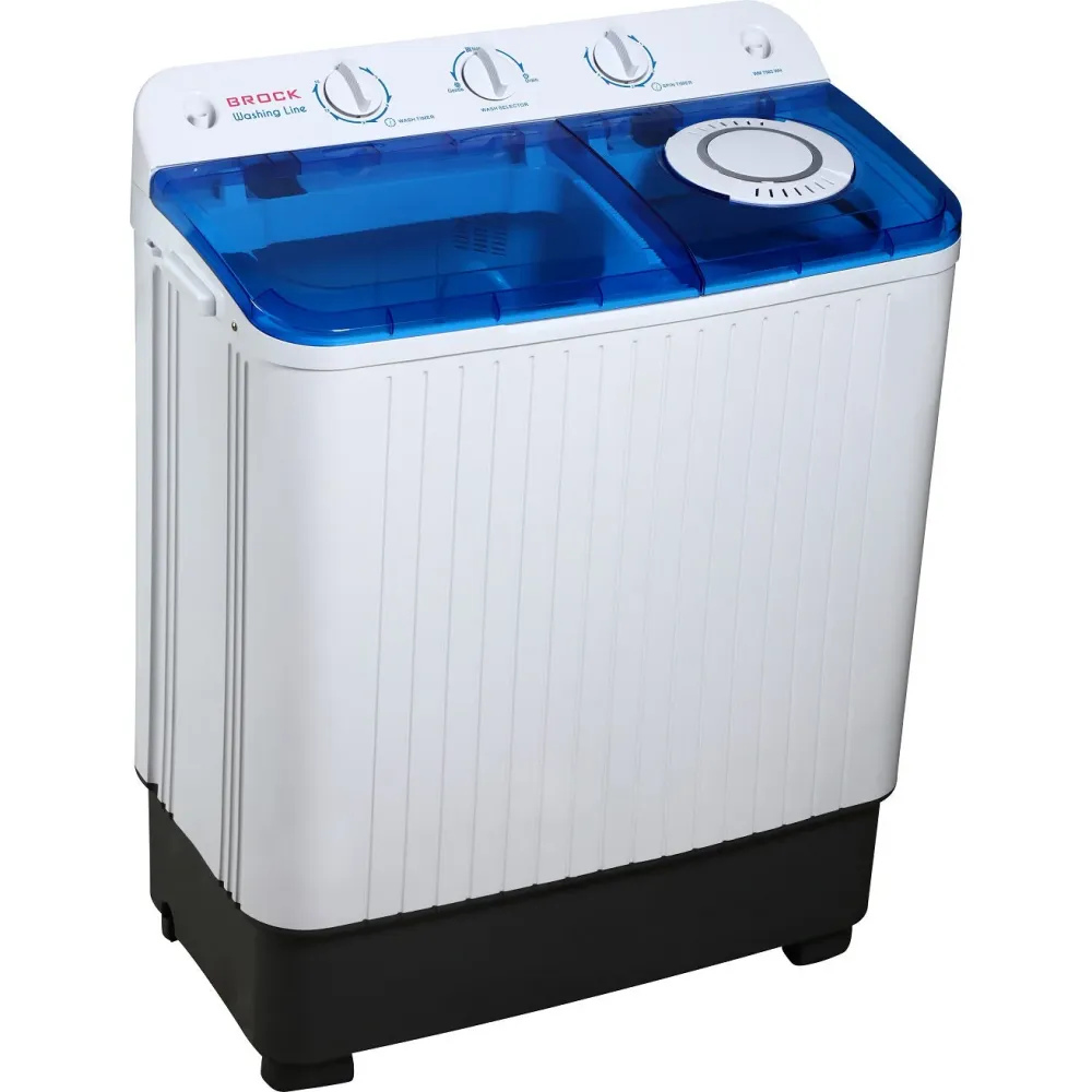 Brock XXL Camping Wasmachine 7.8 kg – Dubbele Trommel – 6.0 kg Centrifuge – Energiezuinig & Stil – Voor Caravan, Camper &...