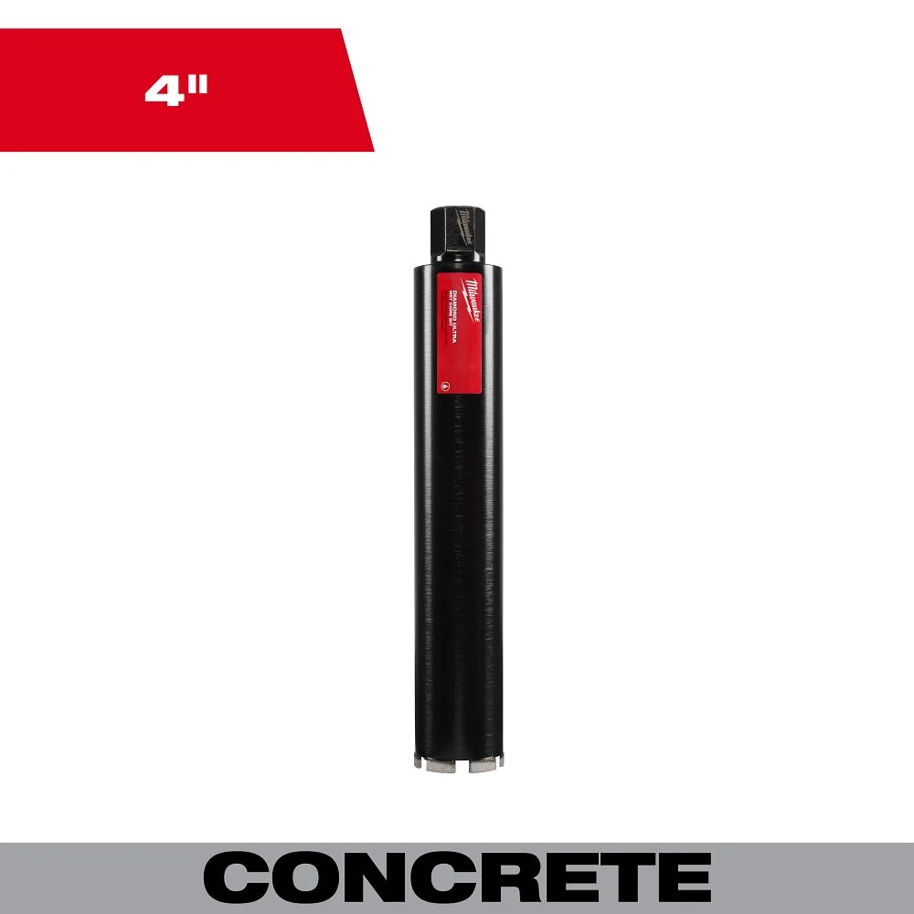Milwaukee Tools 4" Diamond Ultra Wet Core Bit 48-17-5040 voor Rechthoekige en Vierkante Gazons