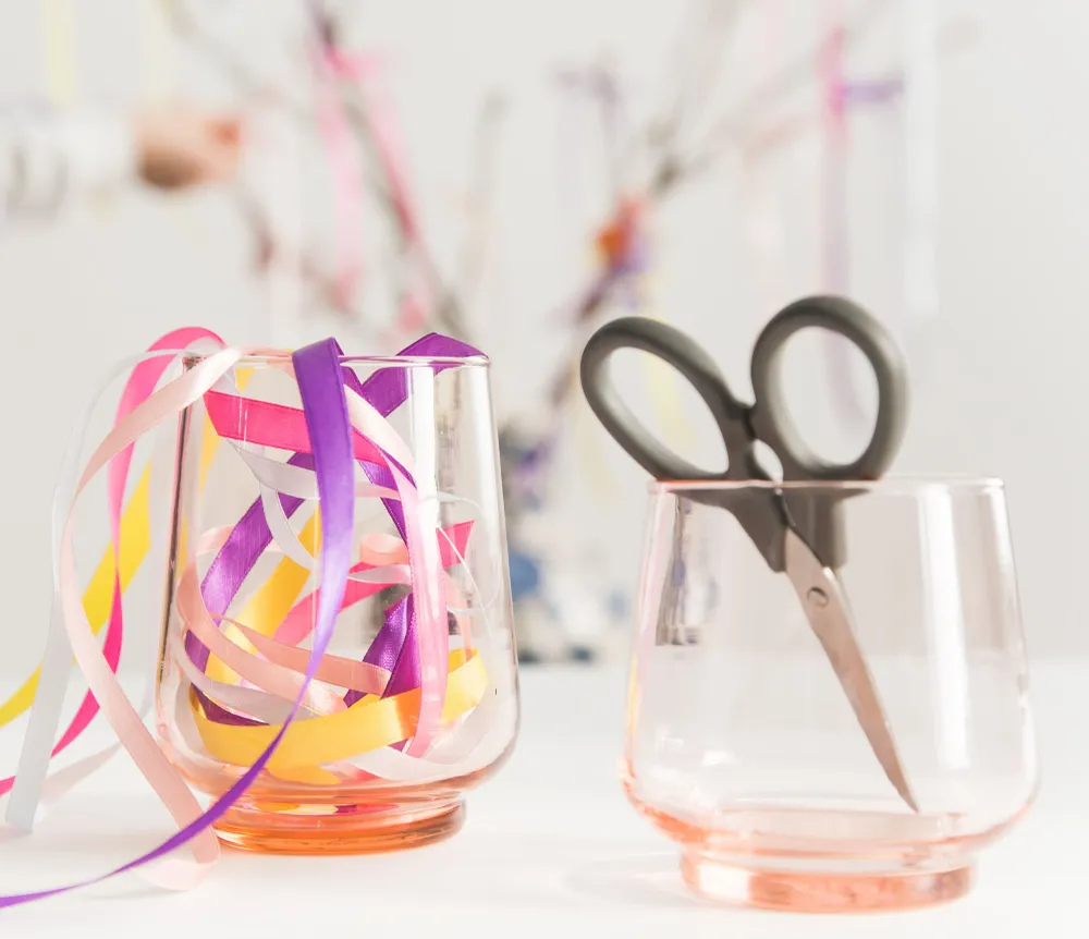 Return to Sender Glas 400 ml roze - set van 2- stapelbaar - handgeblazen