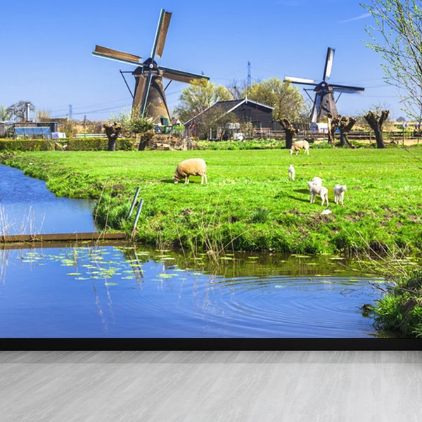 Grote Tuin Full Size Photography Modern Mural Wallpaper Windmill Landscape Aaibaar Color