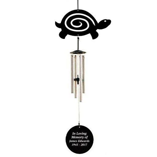 Personalized Turtle Silhouette Loving Memory Memorial Wind Chime