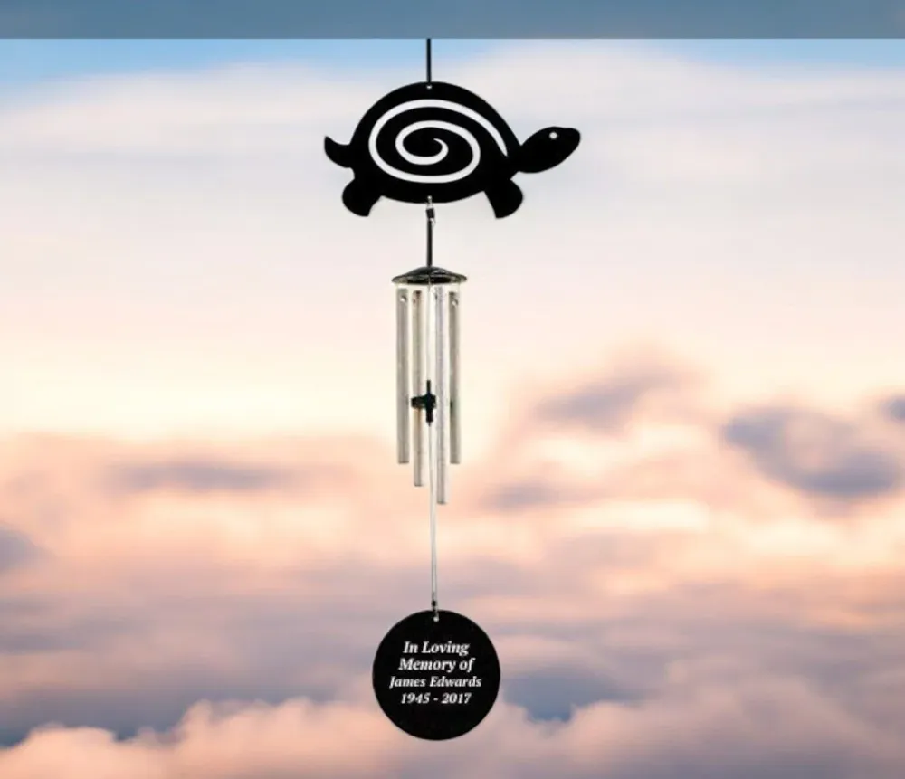 Uniek gemaakt Turtle Silhouette Loving Memory Memorial Wind Chime