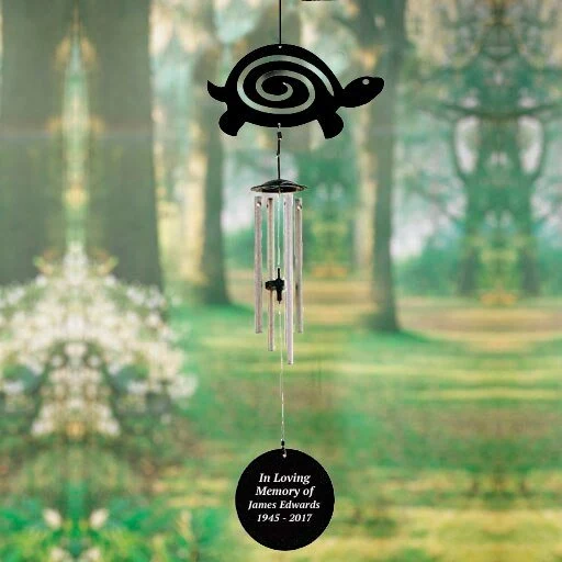 Uniek gemaakt Turtle Silhouette Loving Memory Memorial Wind Chime