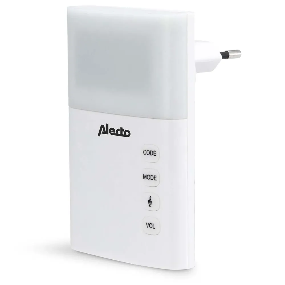 Alecto ADB-19 - Draadloze deurbel met flitslicht, wit