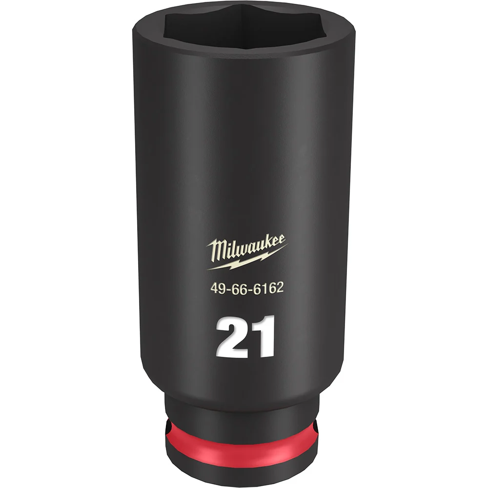 MILWAUKEE SHOCKWAVE Impact Duty 3/8" Drive 21MM Deep 6 Point Socket voor Mos het Gazon