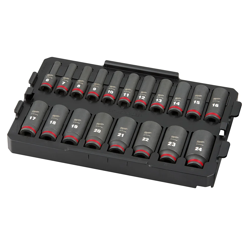MILWAUKEE SHOCKWAVE Impact Duty Socket 3/8" Dr 19PC MM TRAY Set