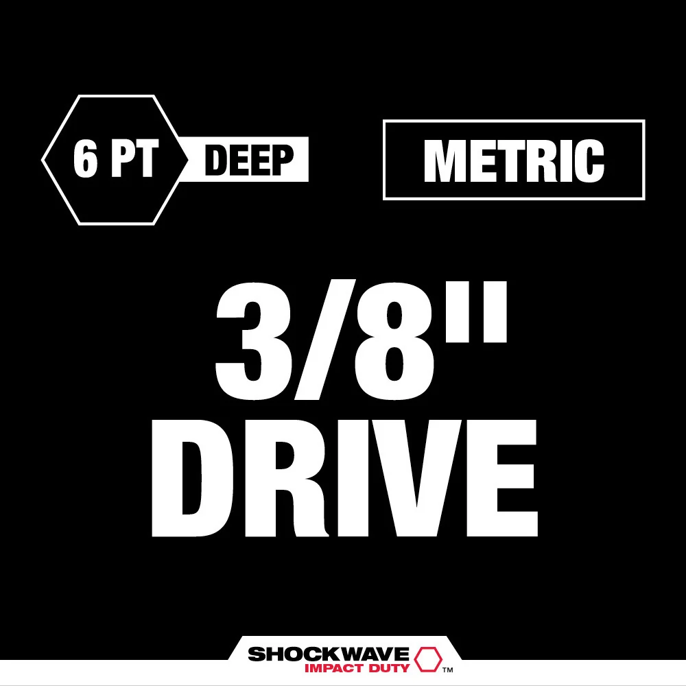 MILWAUKEE SHOCKWAVE Impact Duty Socket 3/8" Dr 19PC MM TRAY Set