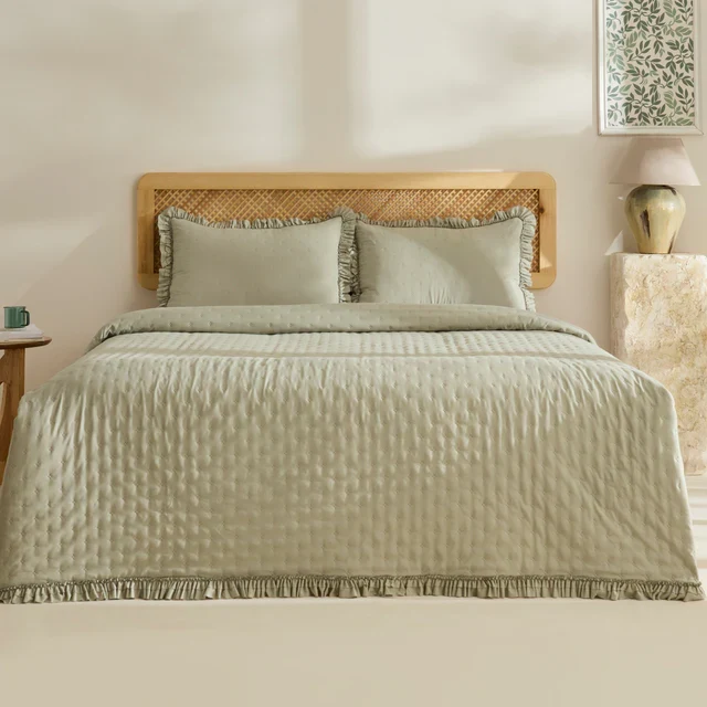 Fiona Sprei Set Saliegroen 230x240 cm + 2 (50x70 cm) KARACA