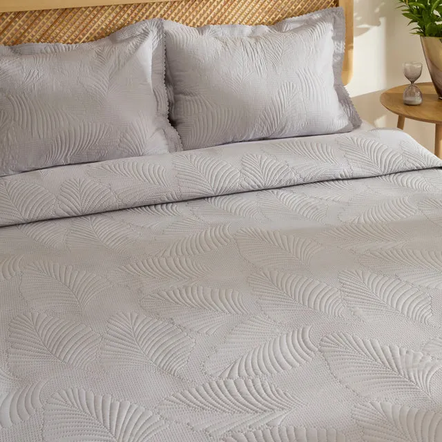 Leaf Beddensprei Set Grijs 230x240 cm + 2 (50x70 cm) KARACA