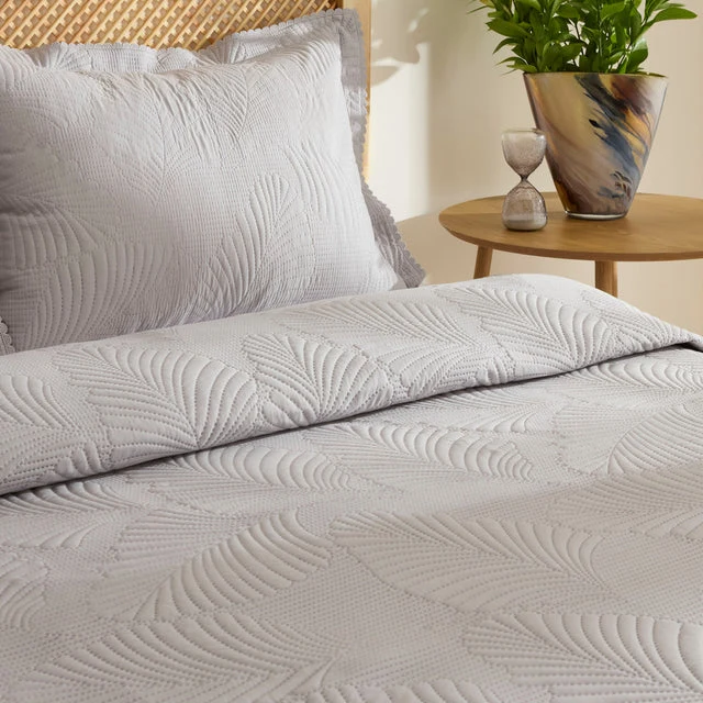 Leaf Beddensprei Set Grijs 230x240 cm + 2 (50x70 cm) KARACA