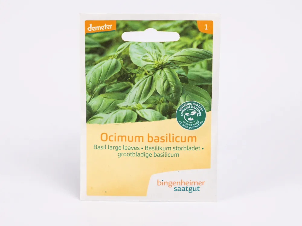 Basil - Large Leaves Ocimum Bingenheimer Saatgut