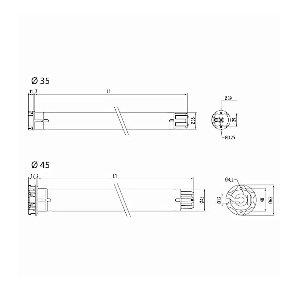 Cherubini buismotor Senso Wire 7/30 7Nm