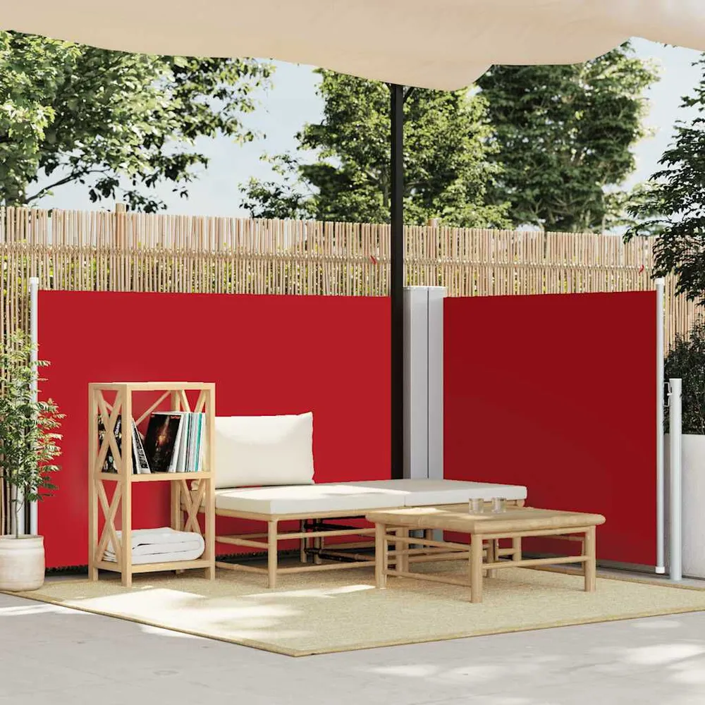 Draaibare Windscherm uittrekbaar 100x600 cm rood