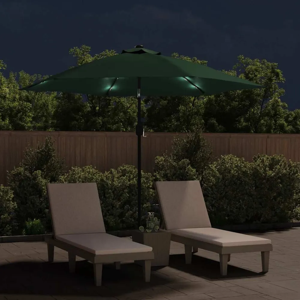 Extra Grote Zweefparasol met LED 3,5 m groen