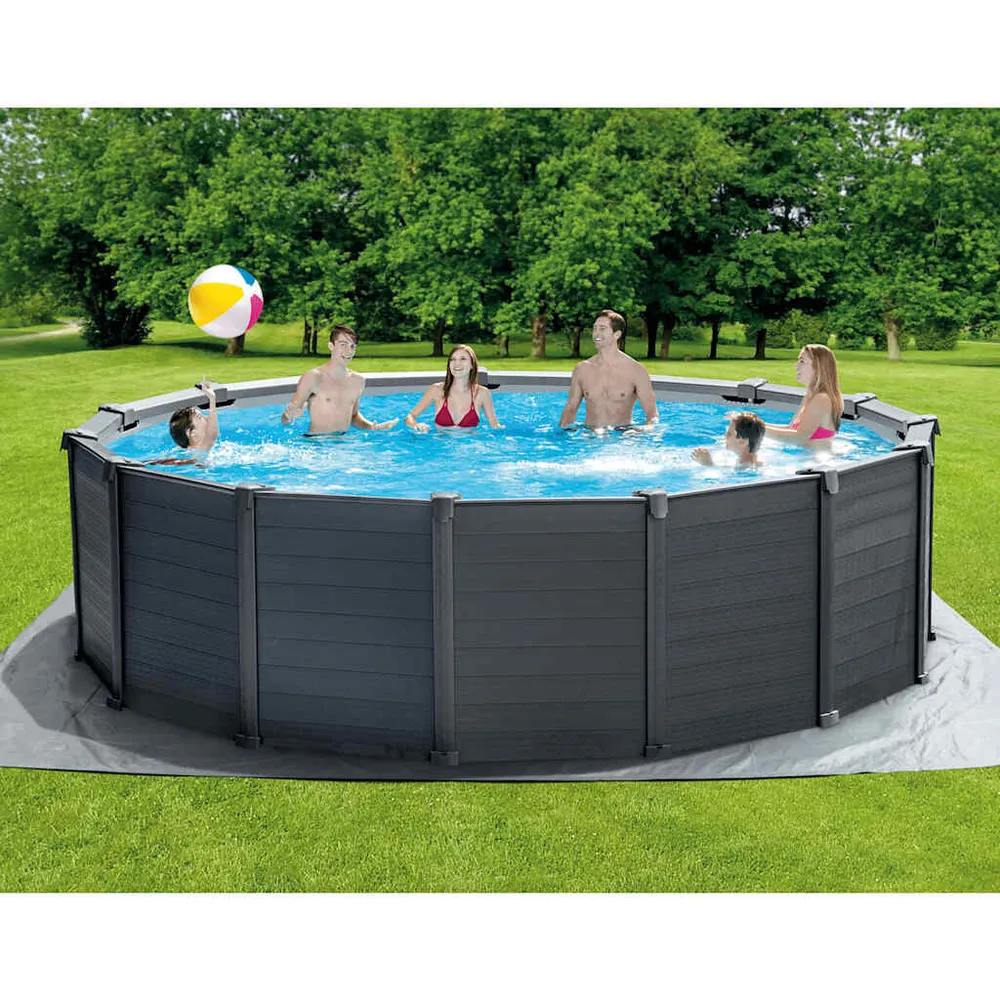 INTEX Zwembadset Graphite Grijs Panel bovengronds 478x124 cm