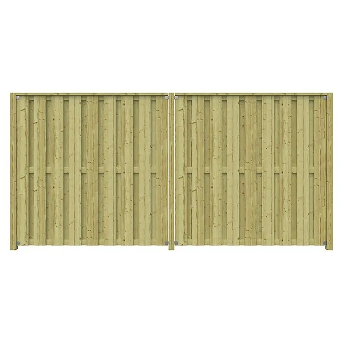 Schutting Startpakket Grenen - 383 x 182 cm, Dikte: 7 cm, Geïmpregneerd, Geschaafd