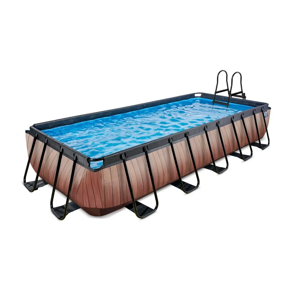 Algendoder EXIT Wood zwembad 540x250x100cm met filterpomp - bruin
