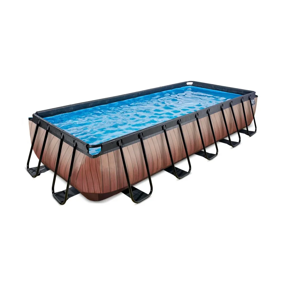 Algendoder EXIT Wood zwembad 540x250x100cm met filterpomp - bruin