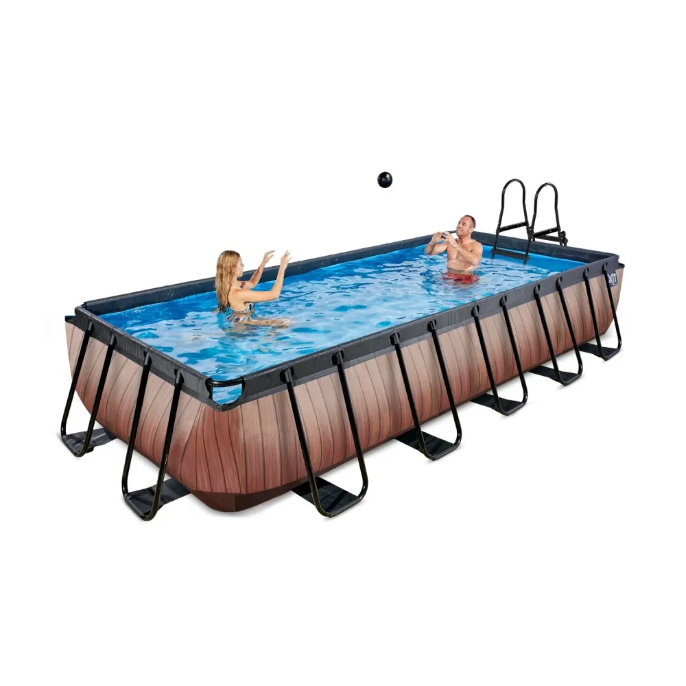 Algendoder EXIT Wood zwembad 540x250x100cm met filterpomp - bruin